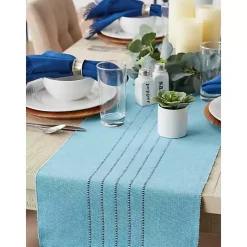 Kirklands Home Thera Stripe Table Runner Blue Sale