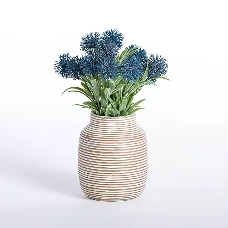 Arrangements & Greenery>Kirklands Home Blue Thistle Arrangement in Vase
