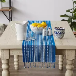Kirklands Home Blue Tonal Stripe Table Runner Online
