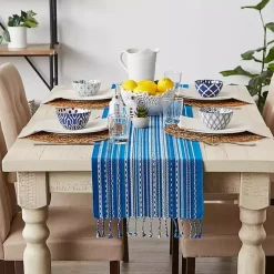 Kirklands Home Blue Tonal Stripe Table Runner Online