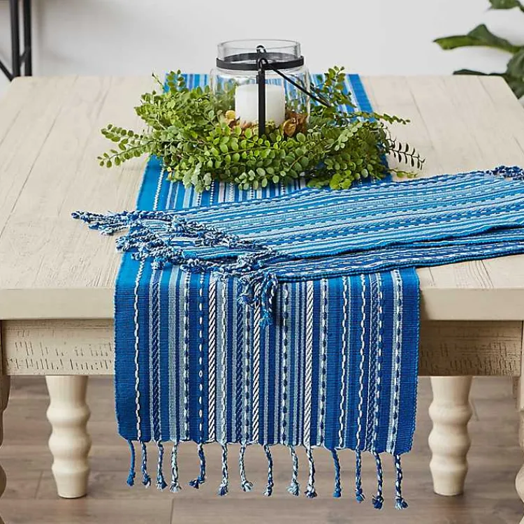 Kirklands Home Blue Tonal Stripe Table Runner Online