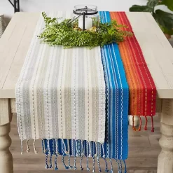 Kirklands Home Blue Tonal Stripe Table Runner Online