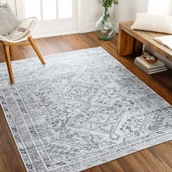 Kirklands Home Traditional Washable Area Rug, 6x9 Blue Online