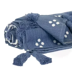 Blankets & Throws>Kirklands Home Tribal Tufted Stripe Throw Blue
