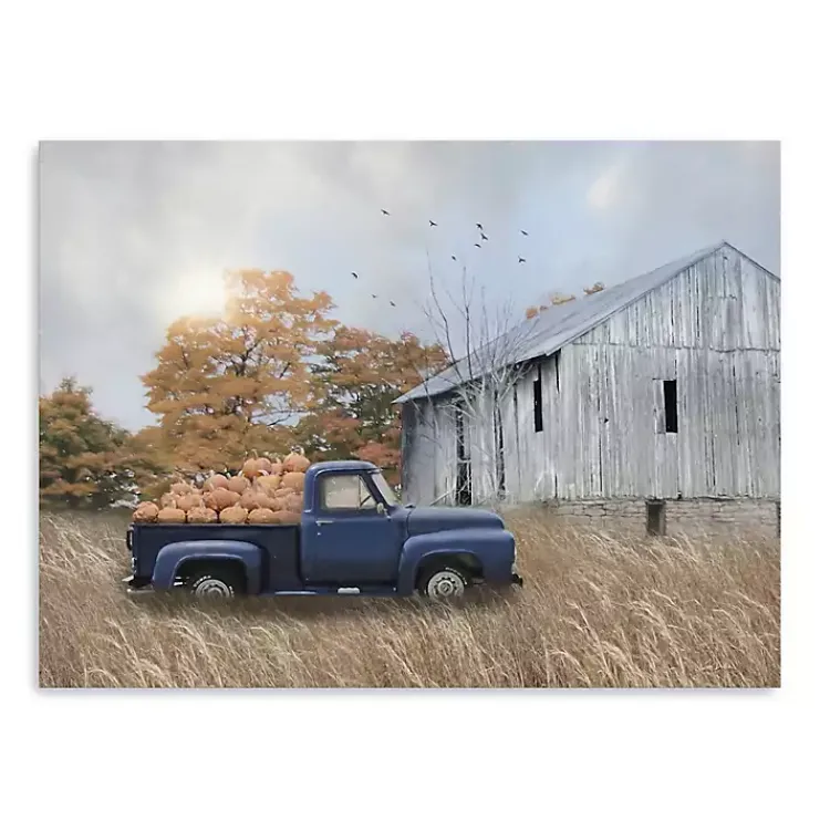 Fall>Kirklands Home Blue Truck and Barn Canvas Art Print