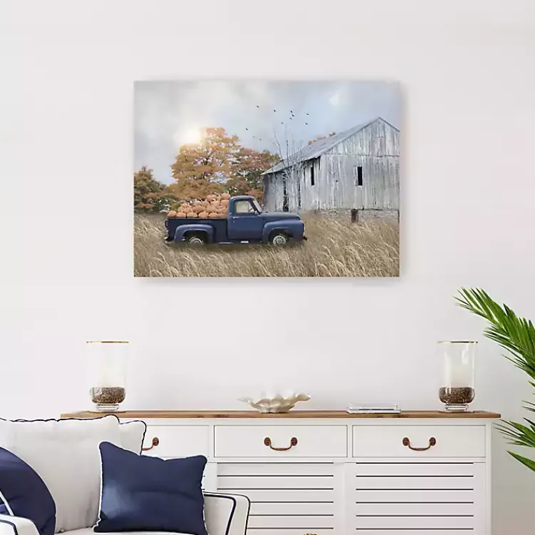 Fall>Kirklands Home Blue Truck and Barn Canvas Art Print