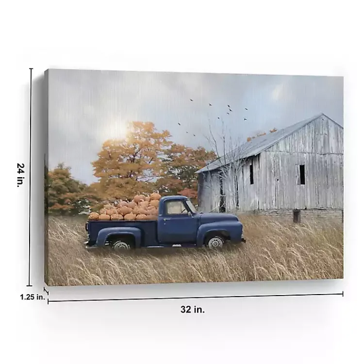 Fall>Kirklands Home Blue Truck and Barn Canvas Art Print
