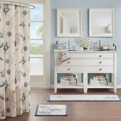 Kirklands Home Blue Tufted Seashell Bath Mat Outlet