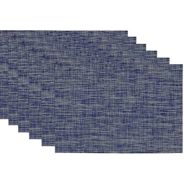 Kirklands Home Tweed Placemats, Set of 6 Blue Discount