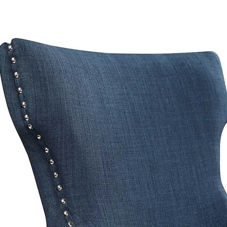 Kirklands Home Upholstered Wingback Dining Chairs, Set of 2 Blue New