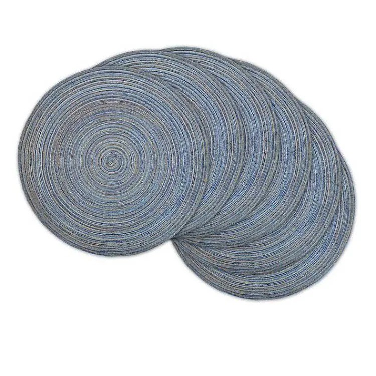 Kirklands Home Variegated Round Placemats, Set of 6 Blue Sale