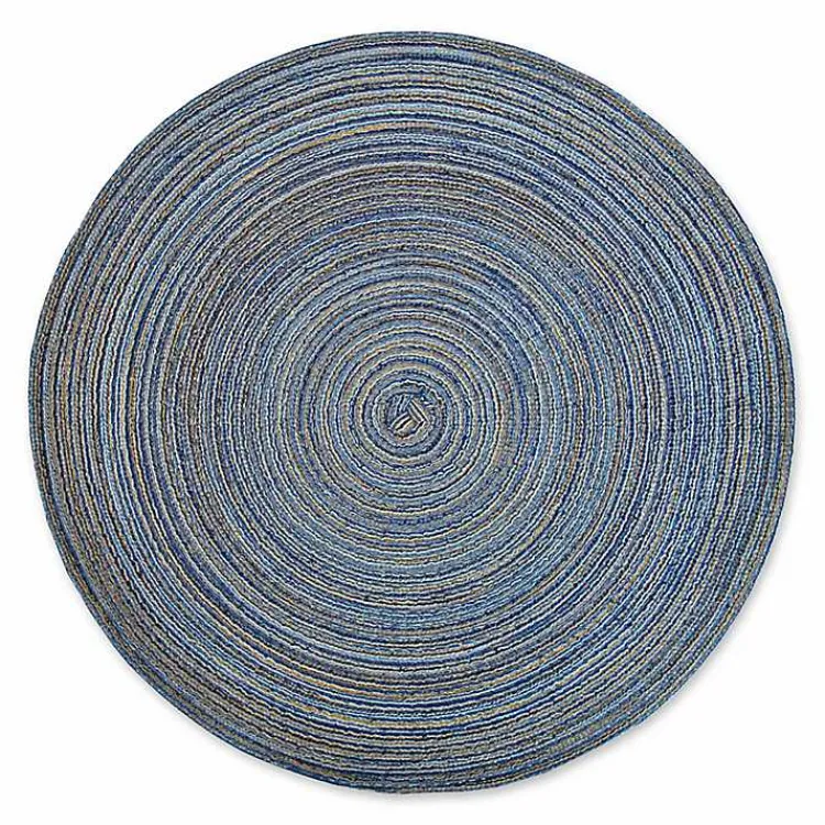 Kirklands Home Variegated Round Placemats, Set of 6 Blue Sale