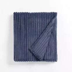 Blankets & Throws>Kirklands Home Velvet Corduroy Throw Blue