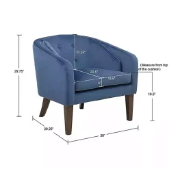 Kirklands Home Velvet Tufted Midcentury Modern Accent Chair Blue Online