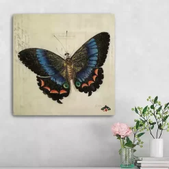 Kirklands Home Blue Vintage Butterfly Canvas Art Print Hot