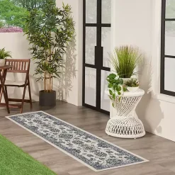 Kirklands Home Blue Vintage Medallion Indoor/Outdoor Runner Clearance