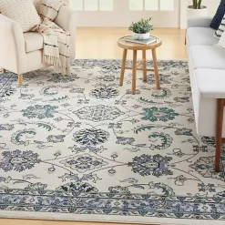 Kirklands Home Blue Vintage Medallion Indoor/Outdoor Rug, 5x7 Hot
