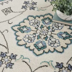 Kirklands Home Blue Vintage Medallion Indoor/Outdoor Rug, 5x7 Hot