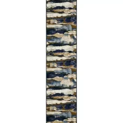 Kirklands Home Blue Watercolor Abstract Runner, 2x8 Hot
