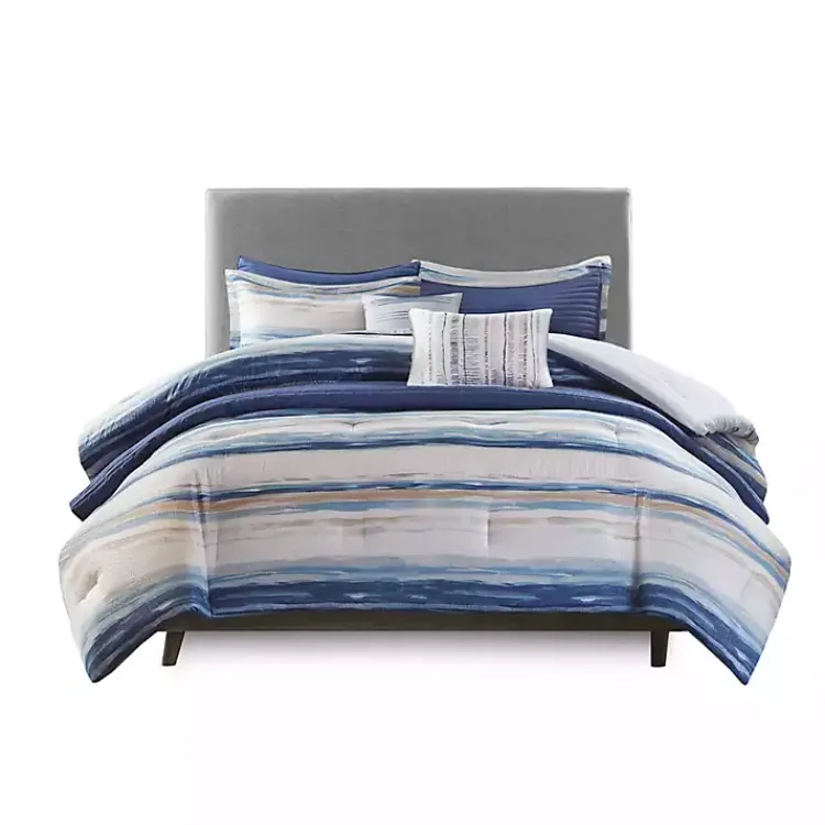Kirklands Home Blue Watercolor 8-pc. King Comforter Set