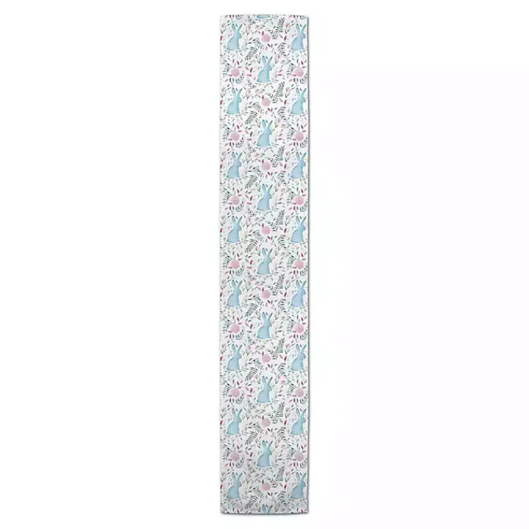 Easter Decorations>Kirklands Home Blue Watercolor Rabbit Table Runner, 72 in.