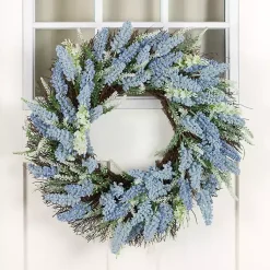 Wreaths>Kirklands Home Wheat Spiral Wreath Blue