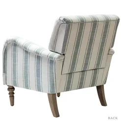 Kirklands Home Blue White Carved Slope Stripe Accent Chair New