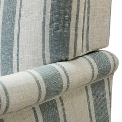 Kirklands Home Blue White Carved Slope Stripe Accent Chair New
