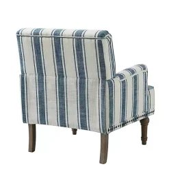 Kirklands Home Blue White Stripe Upholstered Accent Chair Discount