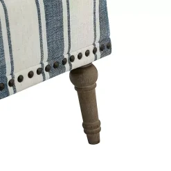 Kirklands Home Blue White Stripe Upholstered Accent Chair Discount