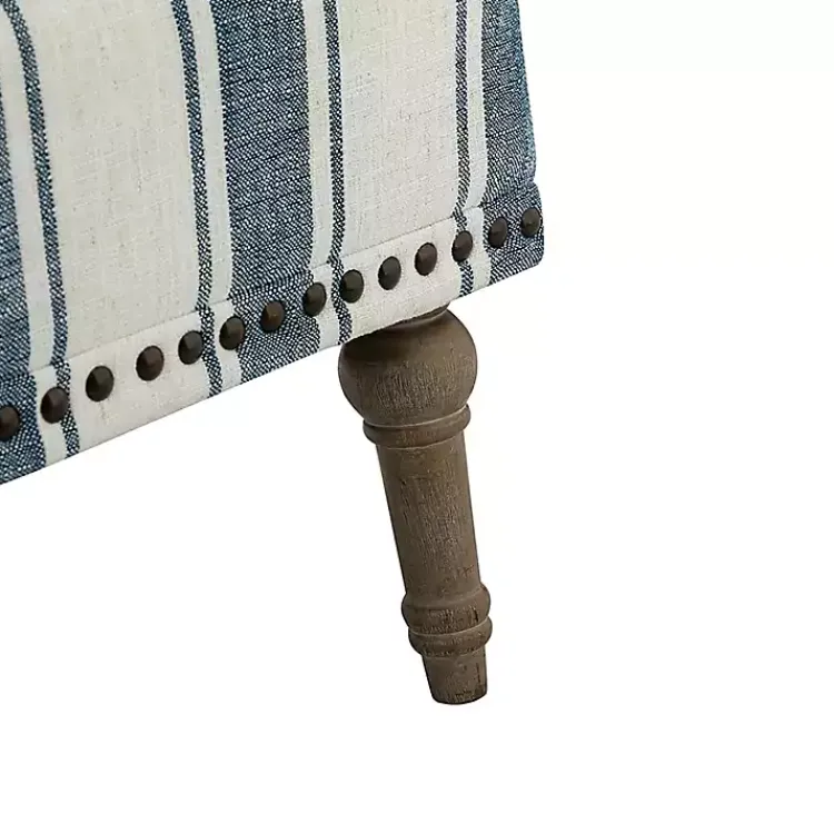 Kirklands Home Blue White Stripe Upholstered Accent Chair Discount