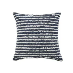Pillows>Kirklands Home Blue Wispy Ways Tufted Stripes Cotton Pillow