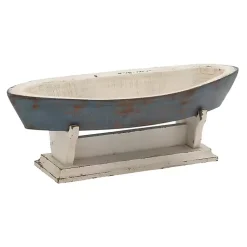 Statues & Figurines>Kirklands Home Wood Boat Sculpture Blue