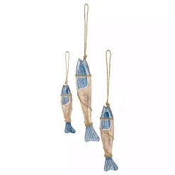 Kirklands Home Blue Wood Fish Hanging Wall Plaques, Set of 3 Outlet