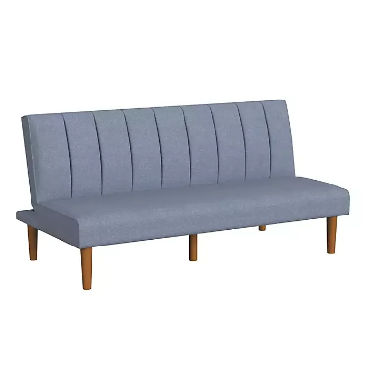 Kirklands Home Woven Channel Convertible Sofa Blue Outlet