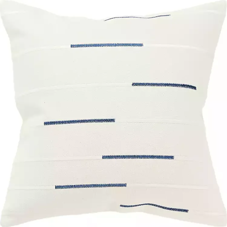 Pillows>Kirklands Home Blue Woven Lines Throw Pillow