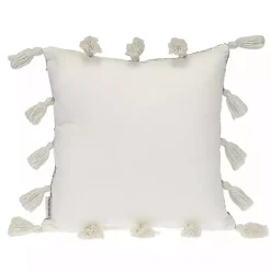 Pillows>Kirklands Home Blue Woven Texture Tassel Pillow