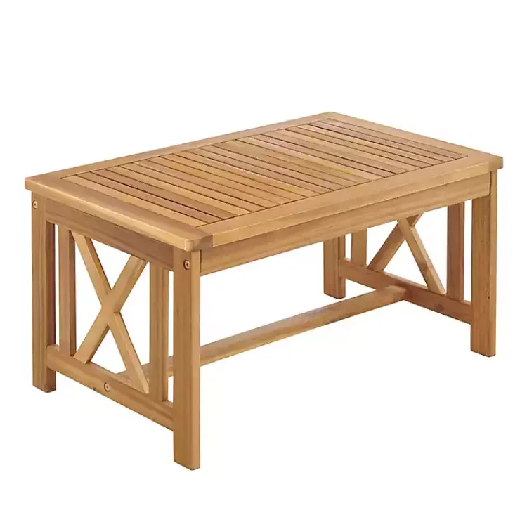 Kirklands Home Blue X-Back Acacia Wood 2-pc. Outdoor Living Set Best