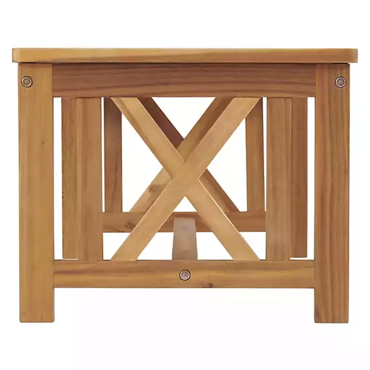 Kirklands Home Blue X-Back Acacia Wood 2-pc. Outdoor Living Set Best