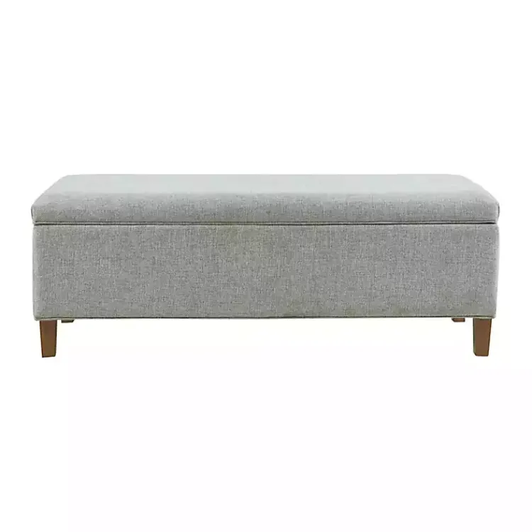 Kirklands Home Blue-Gray Upholstered Soft-Close Storage Bench Online