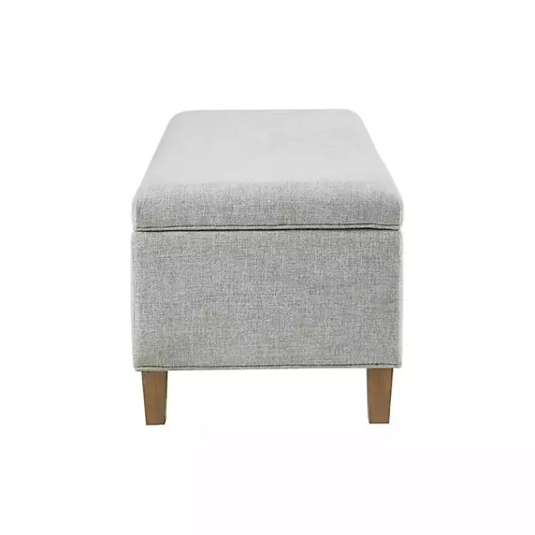 Kirklands Home Blue-Gray Upholstered Soft-Close Storage Bench Online