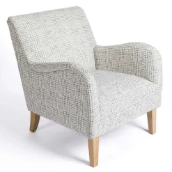 Kirklands Home Blue-Grey Houndstooth 2-pc. Chair and Ottoman Set Sale