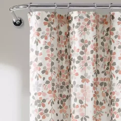 Kirklands Home Blush and Gray Weeping Flower Shower Curtain Pink Online