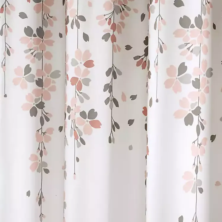 Kirklands Home Blush and Gray Weeping Flower Shower Curtain Pink Online