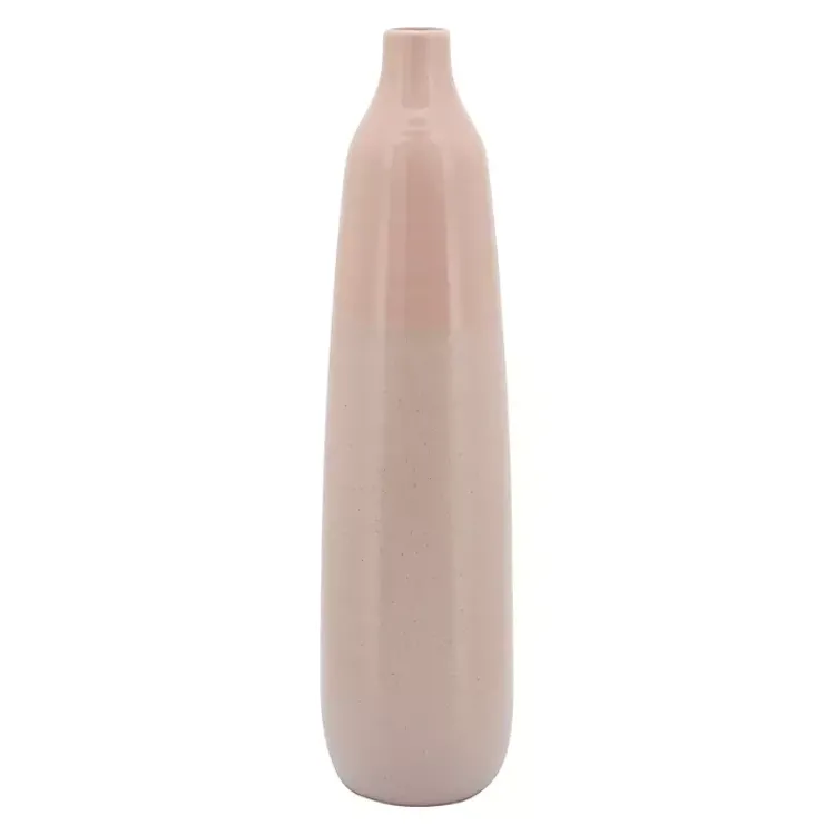 Vases>Kirklands Home Blush Ceramic Bottleneck Floor Vase Pink