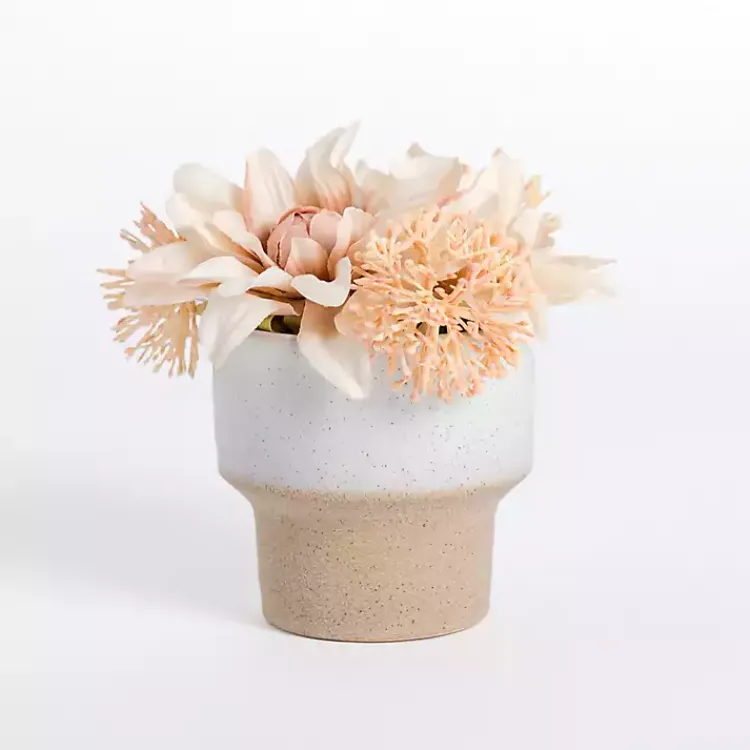Arrangements & Greenery>Kirklands Home Blush Dahlia Arrangement in Two-Toned Pot