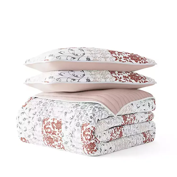 Kirklands Home Blush Patchwork Reversible 3-pc. King Quilt Set Clearance