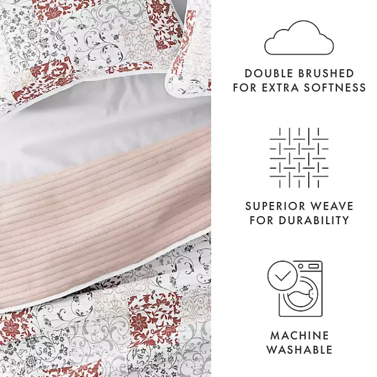 Kirklands Home Blush Patchwork Reversible 3-pc. King Quilt Set Clearance