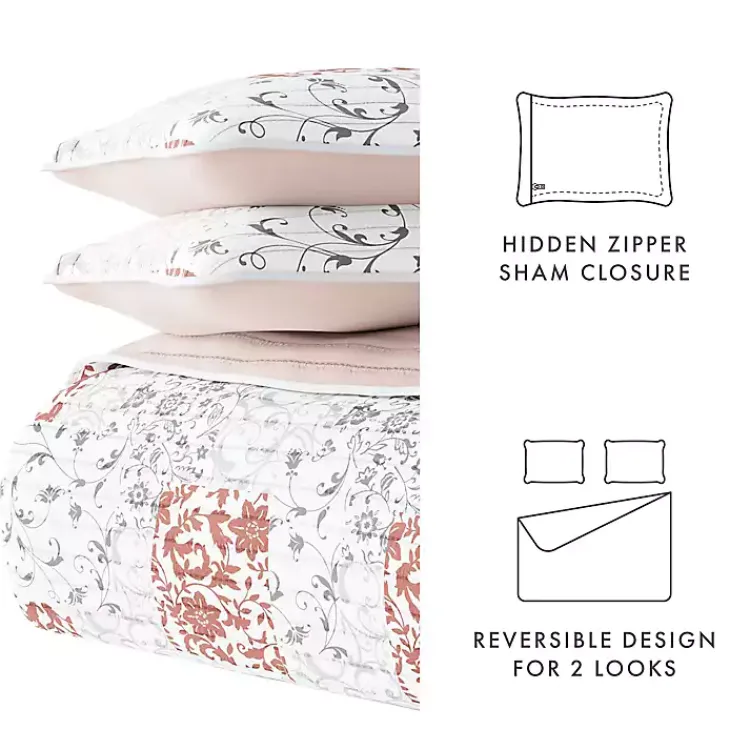 Kirklands Home Blush Patchwork Reversible 3-pc. King Quilt Set Clearance