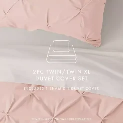 Kirklands Home Blush Pinched 2-pc. Twin Duvet Cover Set Pink Best